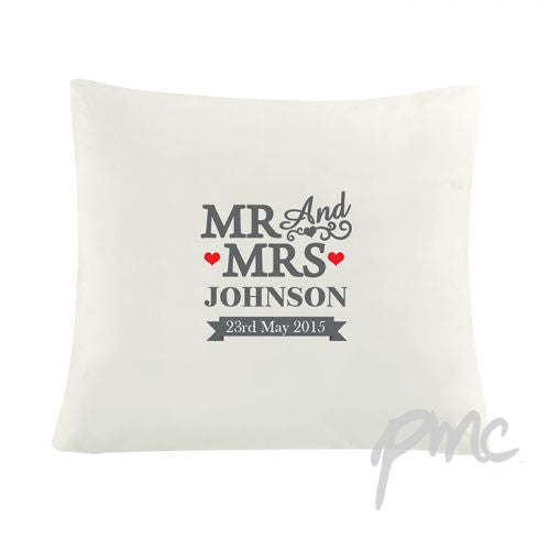 Personalised Mr & Mrs Cushion Cover