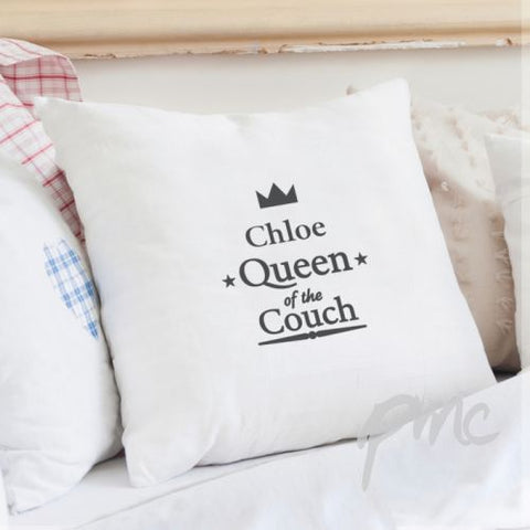 Personalised Queen of the Couch Cushion Cover