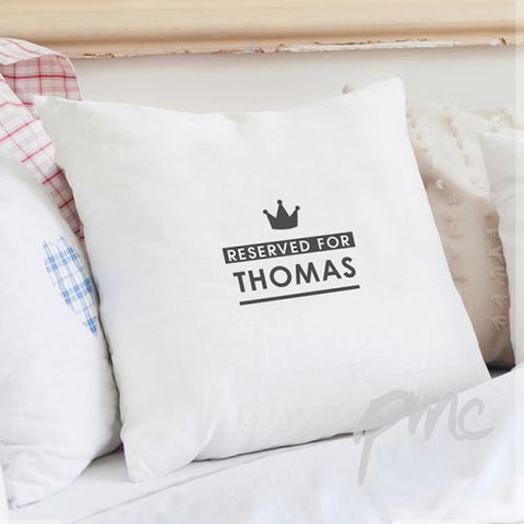 Personalised Reserved for... Cushion Cover