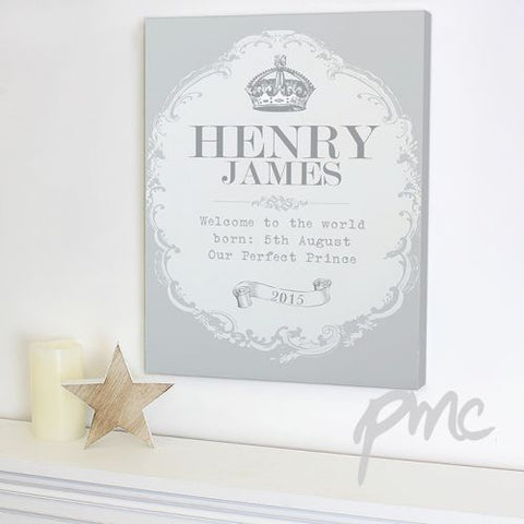 Personalised Royal Crown Canvas