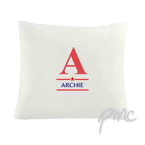 Personalised Boys Initial Cushion Cover
