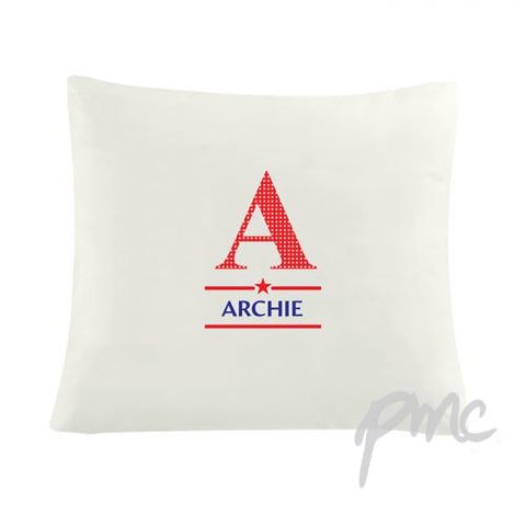 Personalised Boys Initial Cushion Cover