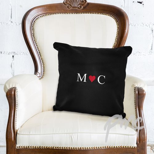 Personalised Monogram Black Cushion Cover