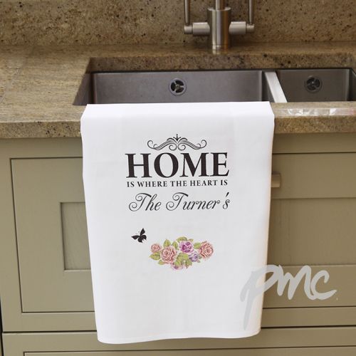 Personalised Shabby Chic White Tea Towel