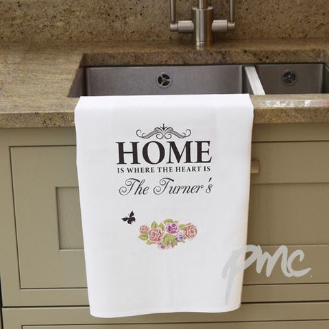 Personalised Shabby Chic White Tea Towel