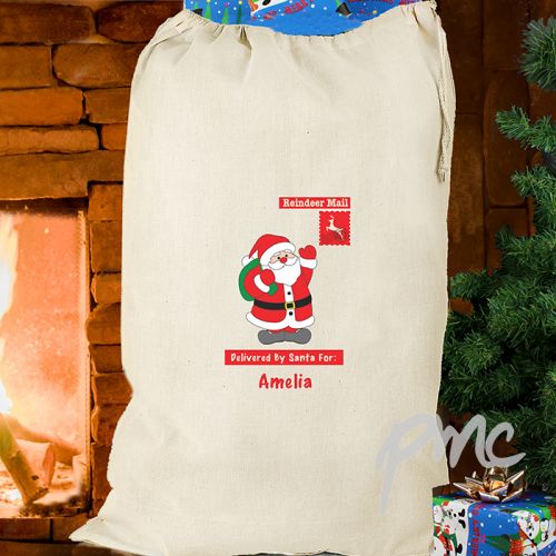 Personalised Father Christmas Cotton Sack