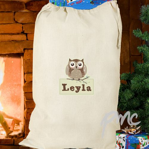 Personalised Woodland Owl Cotton Sack