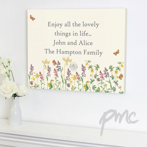 Personalised Country Diary Wild Flowers Canvas
