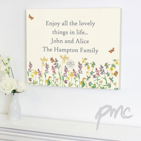 Personalised Country Diary Wild Flowers Canvas