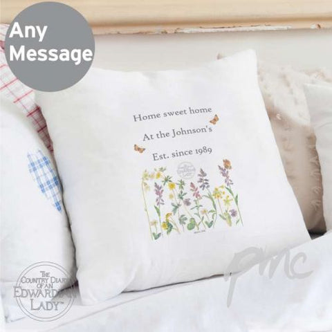 Personalised Country Diary Wild Flowers Cushion Cover