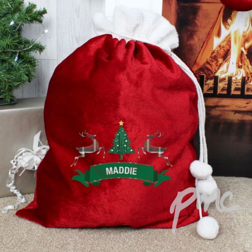 Personalised Nordic Christmas Luxury Pom Pom Sack