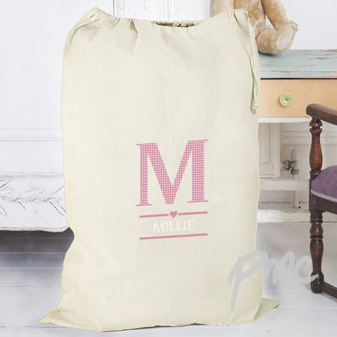 Personalised Girls Initial Cotton Sack
