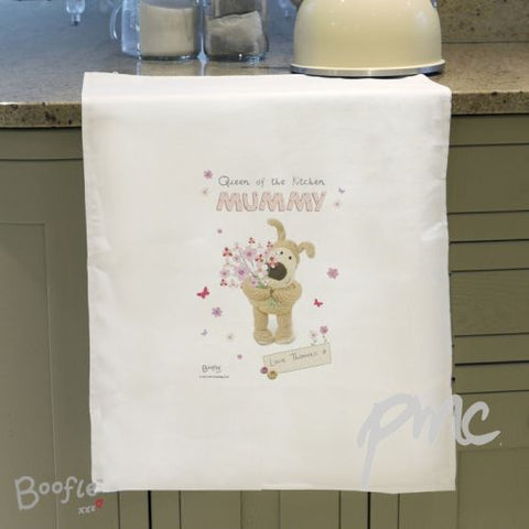 Personalised Boofle Flowers Tea Towel