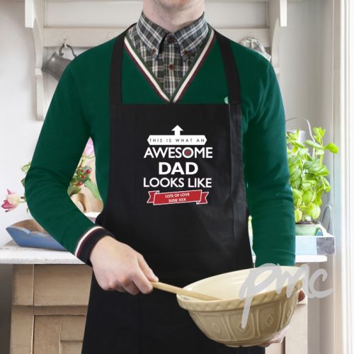 Personalised 'This is What an Awesome... Looks Like' Black Apron