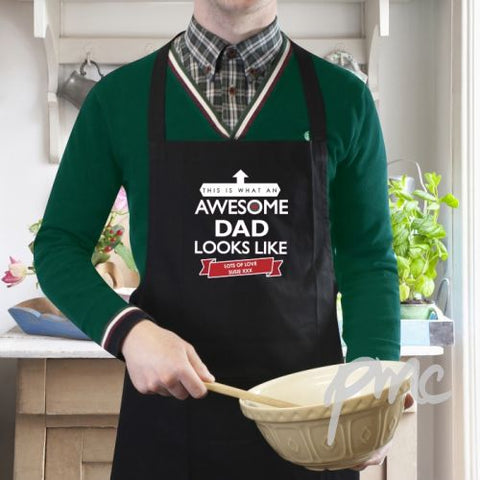 Personalised 'This is What an Awesome... Looks Like' Black Apron