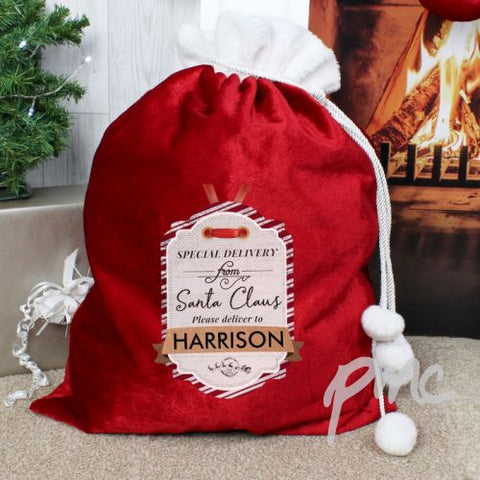 Personalised Special Delivery Luxury Pom Pom Sack