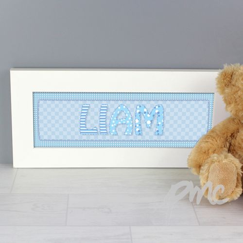 Personalised Blue Stitch Name Frame