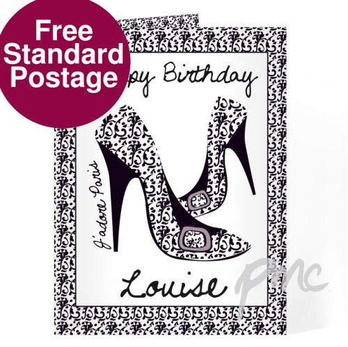 Personalised J'adore Shoe Card