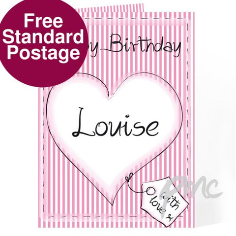 Personalised Heart Stitch Any Name Card