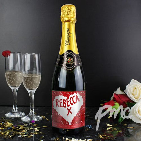 Personalised Rose Petal Champagne Bottle