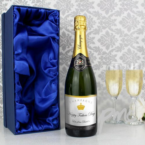 Personalised Elegant Label Champagne Bottle with Gift Box