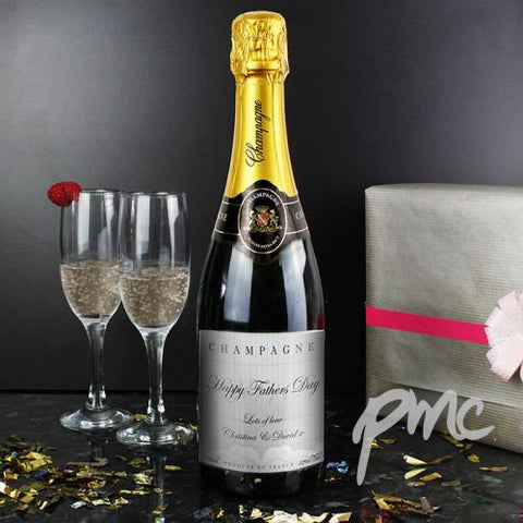 Personalised Elegant Grey Year Champagne