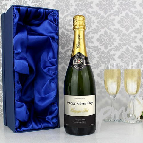 Personalised Vintage Label Champagne Bottle with Gift Box