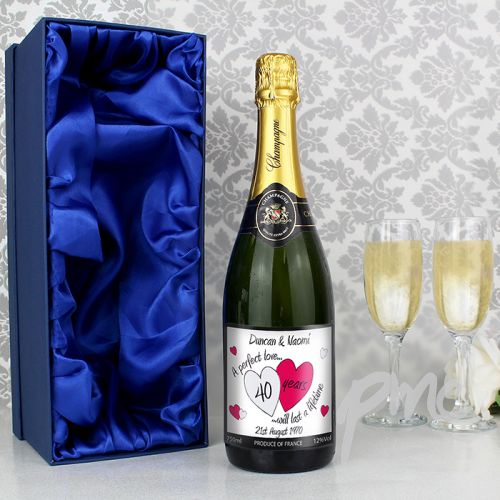 Personalised A Perfect Love Ruby Champagne with Gift Box