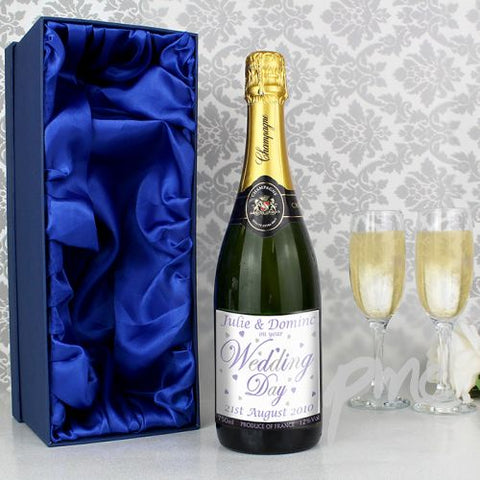 Personalised Wedding Day Champagne with Gift Box