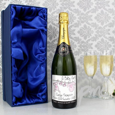 Personalised Pink Baby wash Line Champagne with Gift Box
