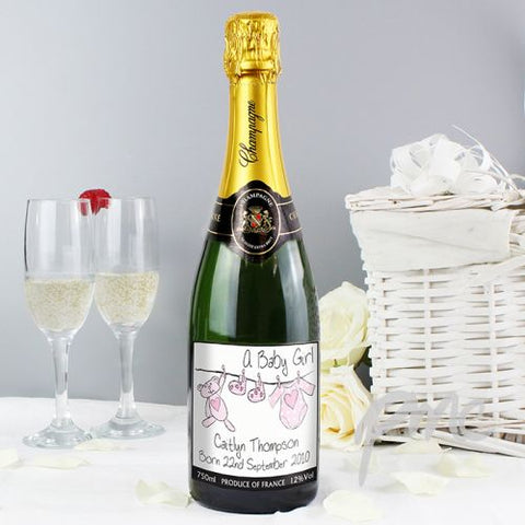 Personalised Pink Baby Wash Line  Champagne