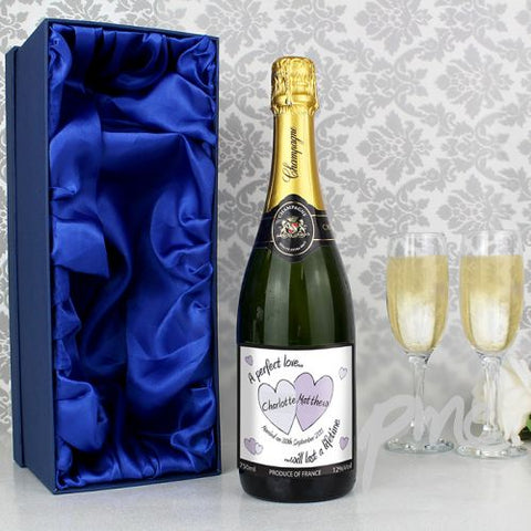 Personalised Perfect Love Wedding Champagne with Gift Box