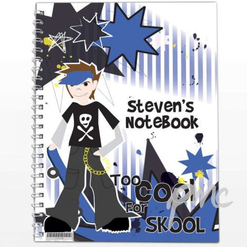 Personalised Too Cool Boy A5 Notebook