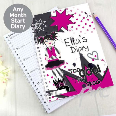 Personalised Too Cool Girl - A5 Diary
