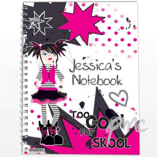 Personalised Too Cool Girl A5 Notebook