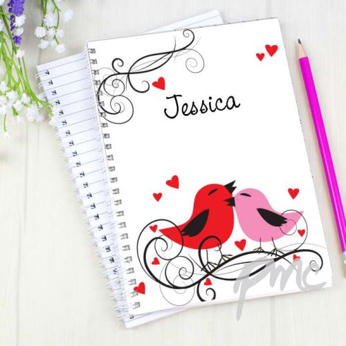 Personalised Love Birds A5 Notebook