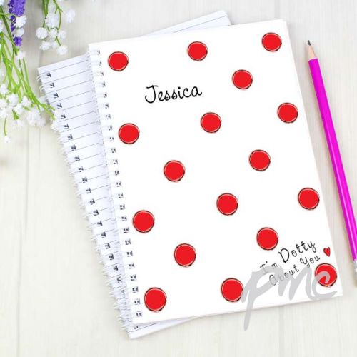 Personalised Dotty About You A5 Notebook