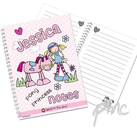 Personalised Bang on the Door Pony Girl A5 Notebook