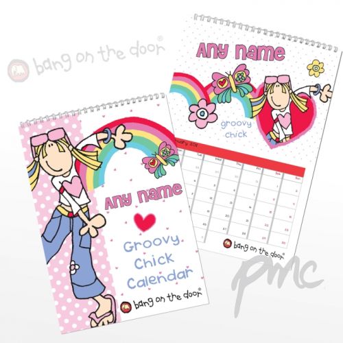 Personalised Groovy Chick A4 Wall Calendar