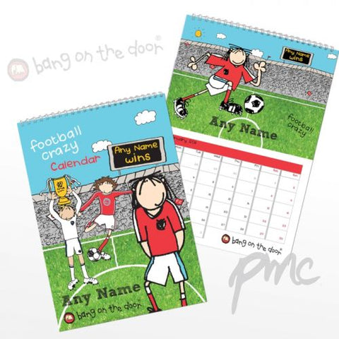 Personalised Football Crazy A4 Wall Calendar