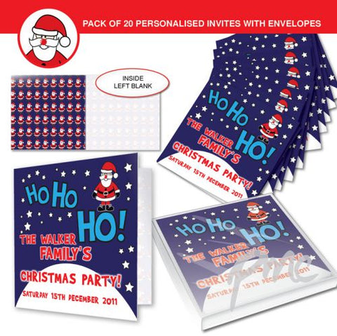 Personalised Christmas Santa Pack of 20 Invitations