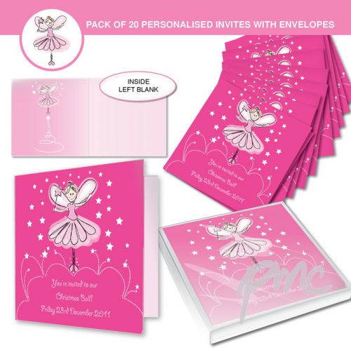 Personalised Christmas Fairy Pack of 20 Invitations