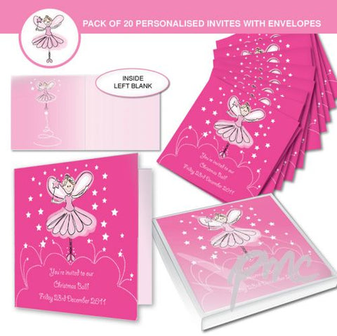 Personalised Christmas Fairy Pack of 20 Invitations