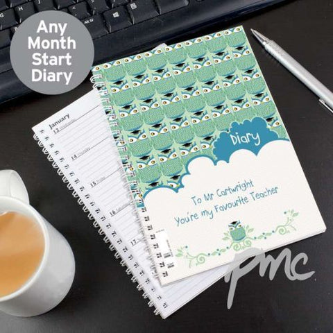 Personalised Mr Owl A5 Diary