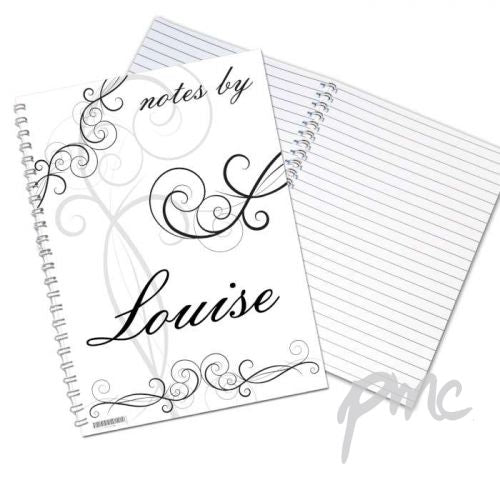 Personalised Black Swirl A5 Notebook