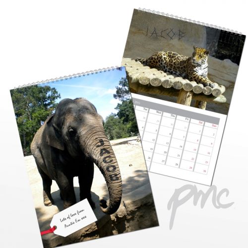 Personalised Zoo Animals A4 Wall Calendar
