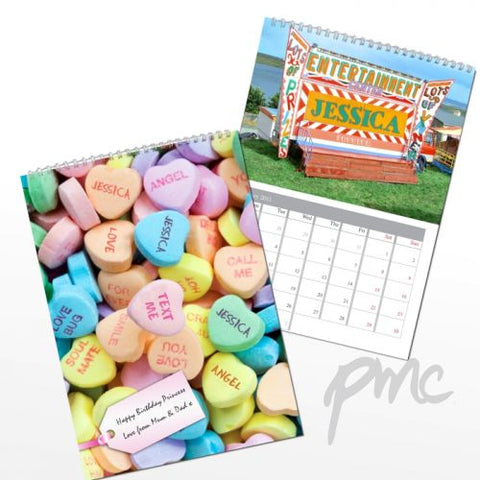 Personalised Girls A4 Wall Calendar