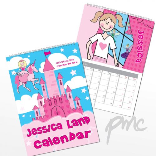 Personalised Princess A4 Wall Calendar