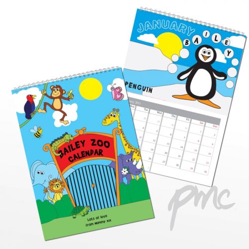 Personalised Zoo A4 Wall Calendar