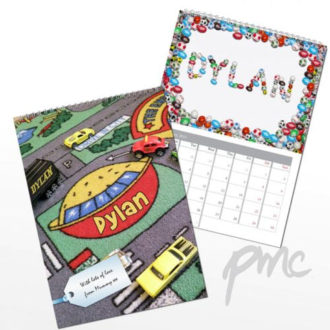 Personalised Younger Boys A4 Wall Calendar